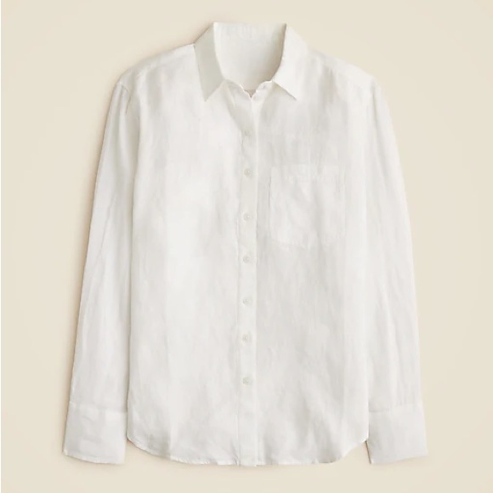 J CREW White All Cotton 'Perfect Fit' Oxford Shirt